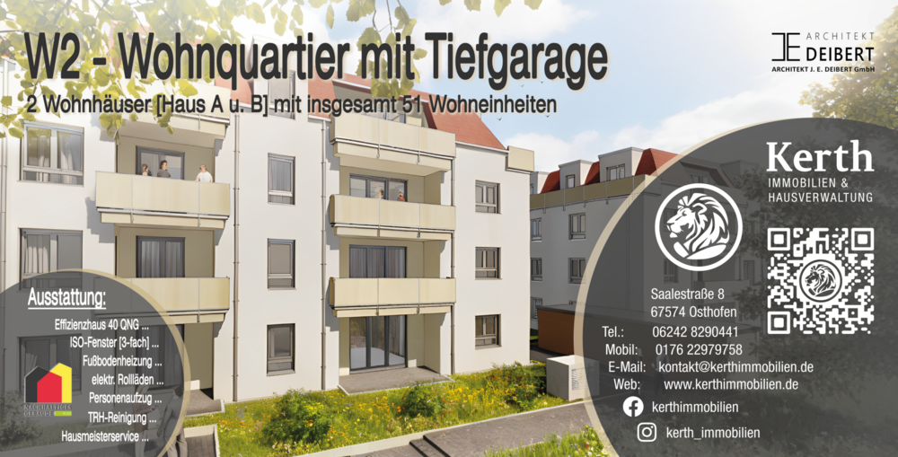 Etagenwohnung Lampertheim - 2 Zimmer, 77 m&sup2;, 1.038&euro; | Angebot:27345698