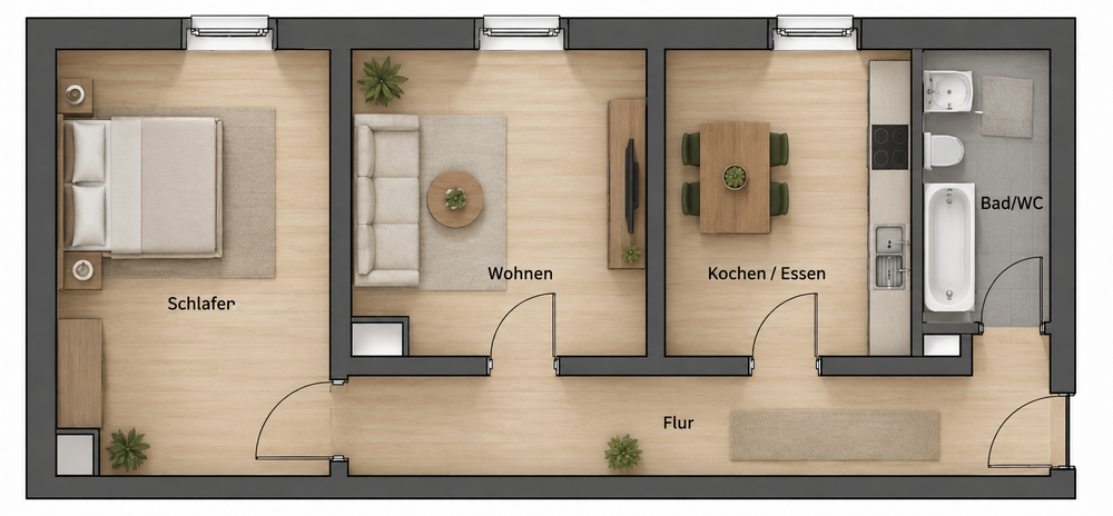 Etagenwohnung Mannheim Innenstadt - 2 Zimmer, 47 m&sup2;, 700&euro; | Angebot:27385051